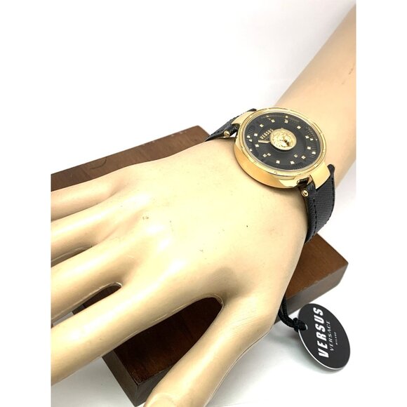 Versus by Versace Women\'s Watch VSPHH1121 Black Dial Gold Case Leather Band 38mm main image 8